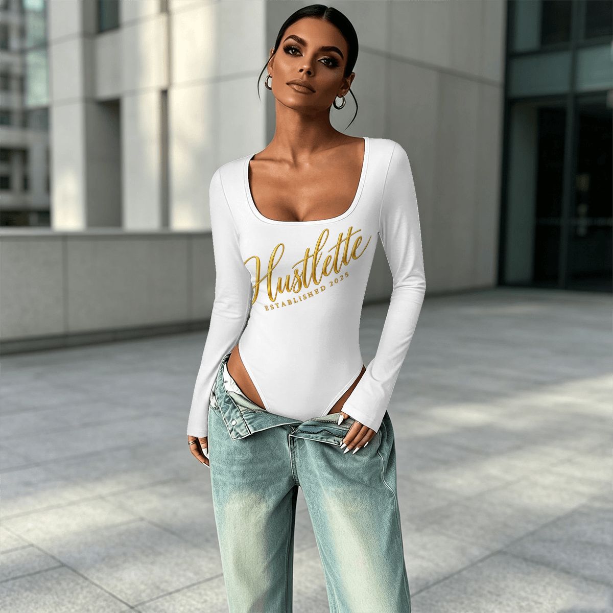 Women's Long Sleeve "Hustlette" bodysuit