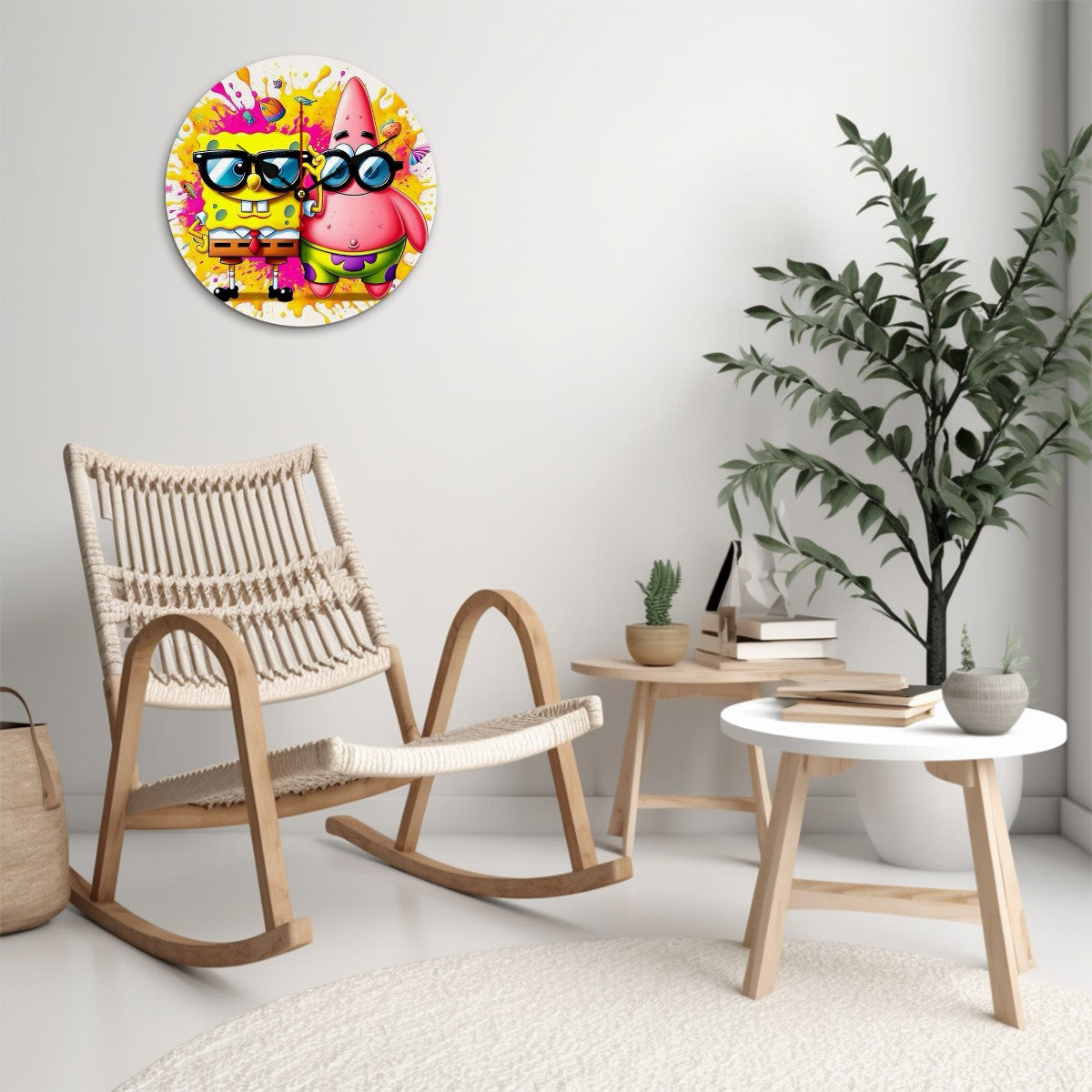 Wooden Spounge Bob clock