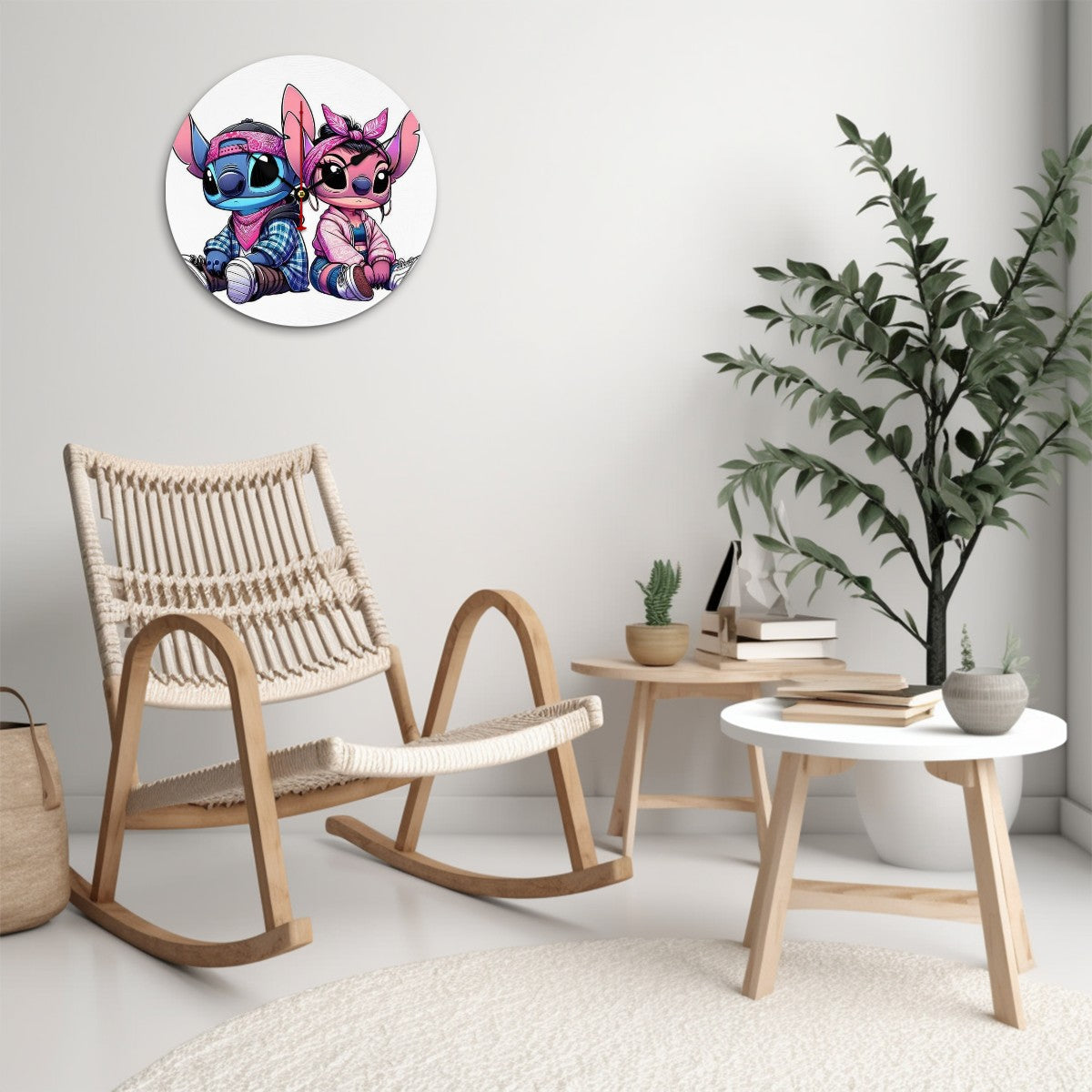Wooden Lilo & stitch 2 clock